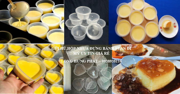 Gửi hũ nhựa bánh Flan đi Mỹ