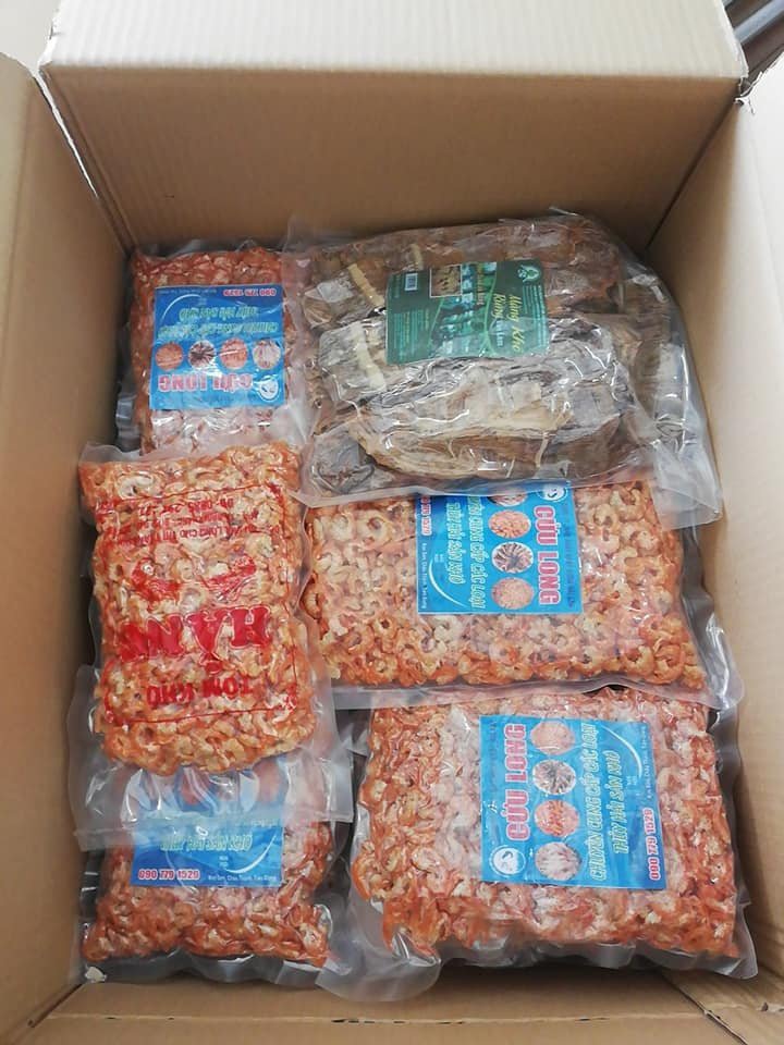 Gửi tôm khô đi Mỹ