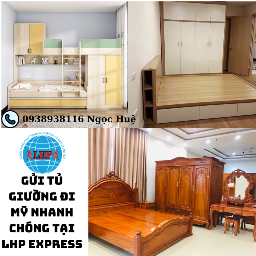 Gửi tủ giường đi Mỹ